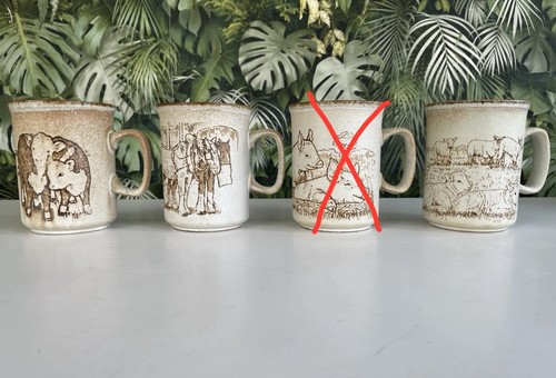 Dunoon stoneware mugs - mugs, x3
