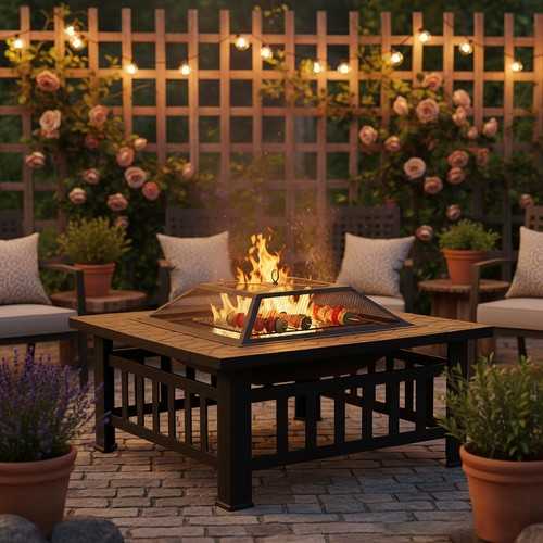 Outdoor square round fire - outdoor,