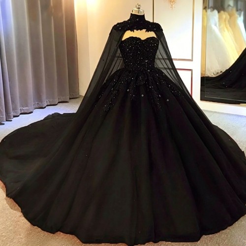 Black gothic wedding - black, dresses