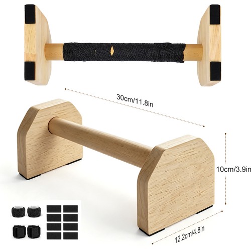 Wooden parallettes bars solid - wooden,