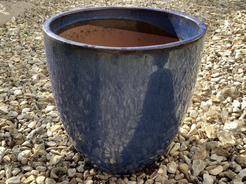 Medium blue glazed - glazed, terracotta