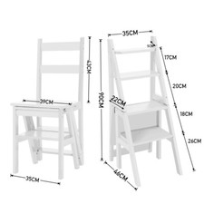 4 Tiers Multipurpose Folding Library Step Ladder Chair Home Kitchen Office Shop