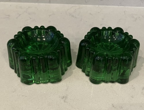 Pair antique pressed green - of,