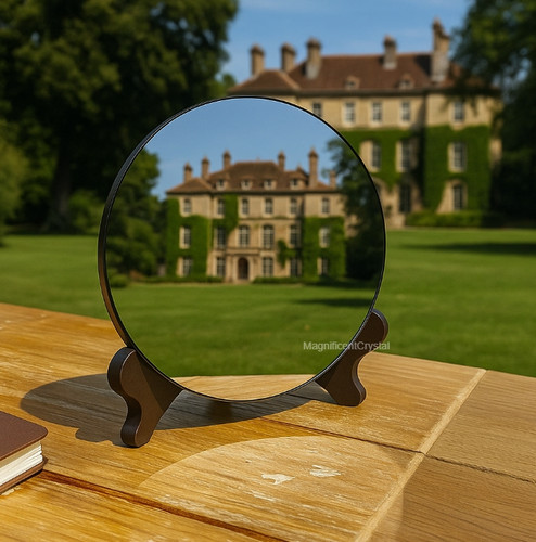 Scrying mirror polished black - mirror,