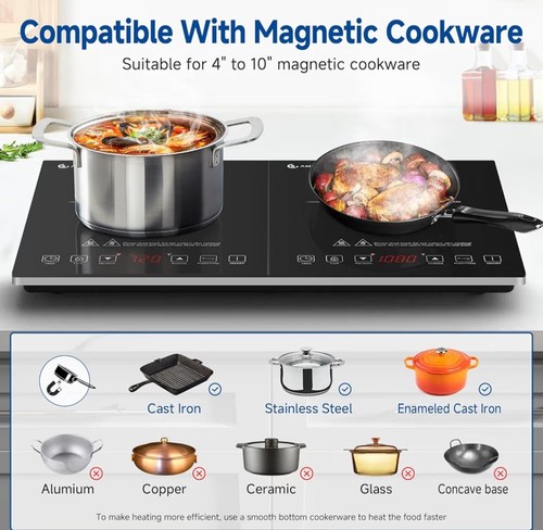 Amzchef double induction hob - induction,