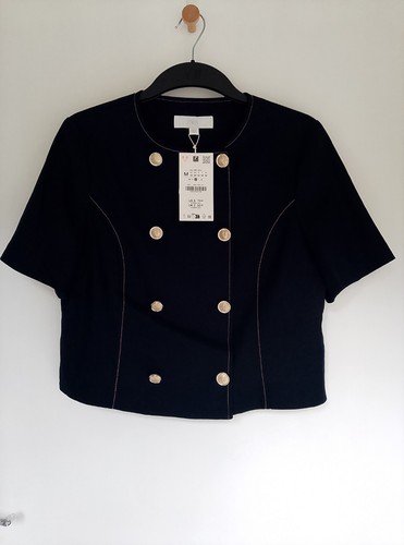 Zara navy blue double breasted - zara,