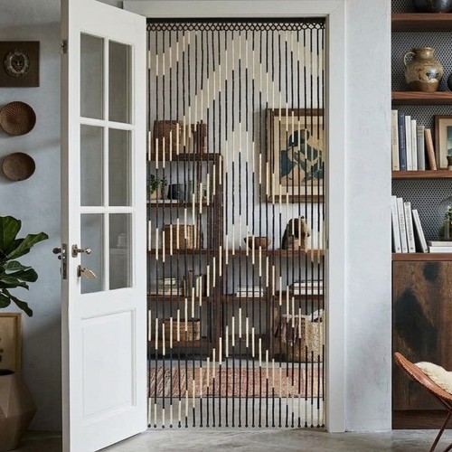 Bamboo beaded door - bamboo, curtain