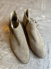 Kaleidoscope Women’s fringed  Suede ankle boots in beige Uk 6