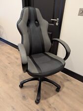 Gaming chair (AGGESTRUP grey faux leather/black mesh)