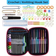 Crochet Hooks Set Metal Knitting Needles Sewing Tool Accessories Starter 100pcs