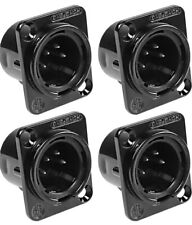 4 Pin XLR Panel Mount Connector XLR Male Socket Audio Speaker Microphone 4 PCS