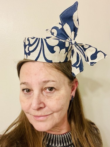 Pillbox hat with bow - hat, blue