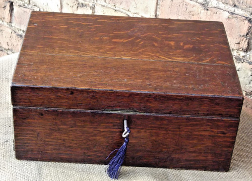 Oak writing slope - writing, side