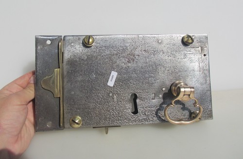 Victorian iron door lock - door, old