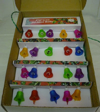 Vintage PIFCO 20 mini bell Christmas Lights  Excellent Condition + Bulbs & Shade