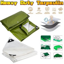 100/200GSM Extra Heavy Duty Tarpaulin Waterproof Ground Sheet Cover Lorry Tarp