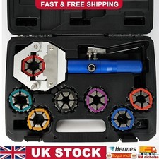 Hydraulic Hose Crimper A/C Car Hose Fittings Pipe Crimping Tool Kit 7 Dies UK
