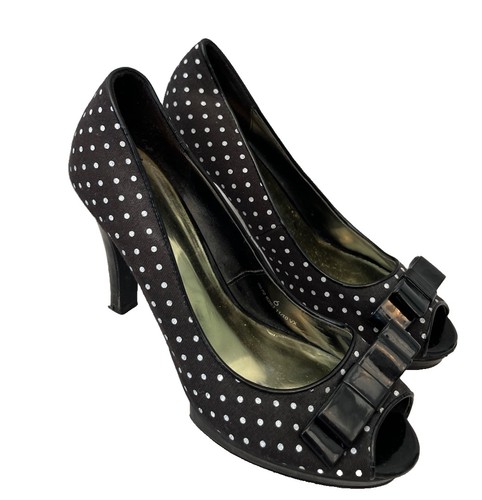 Peep toe black - peep, polka
