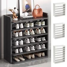 5-8 Tier Wooden Shoe Rack Cabinet Hallway Footwear Shoes Organizer Storage Shelf