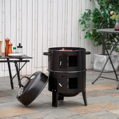 Outdoor charcoal bbq - 3-in-1,