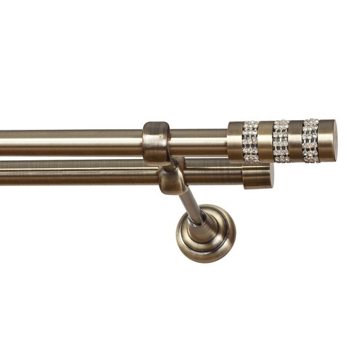 Metal double curtain pole - metal,