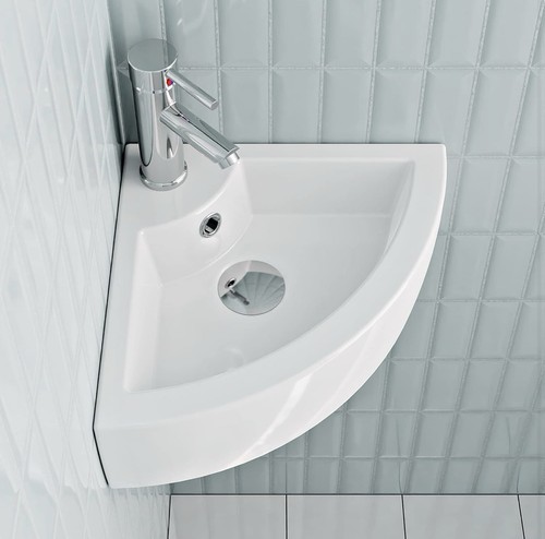 Small quarter corner basin - small,