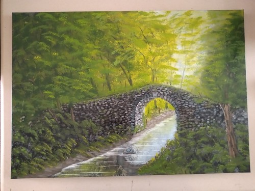 Bob ross style oil painting - bob,
