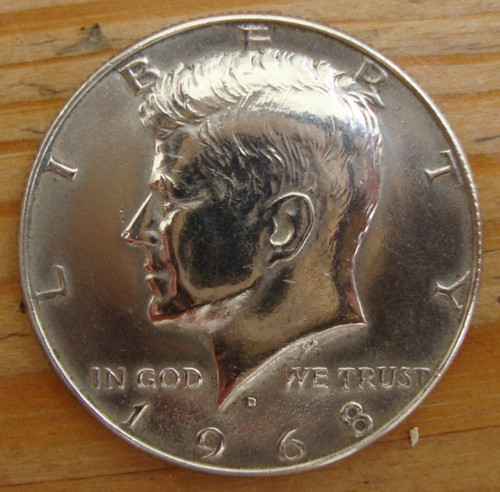 1968 kennedy half dollar d - us,