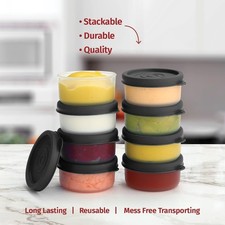 8Pack 1.3Oz Small Condiment Containers with Lids, Salad Dressing Container to Go