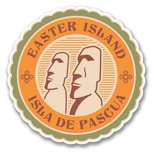 2 x Easter Island Vinyl Sticker Laptop Travel Luggage Car #6385Â 