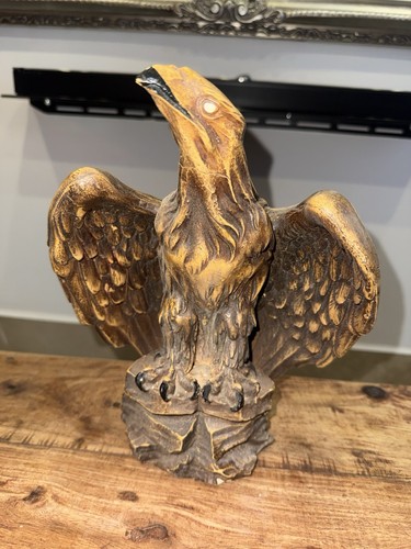Carved wooden eagle - wooden,