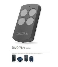 Fadini Divo 71 Gray Remote Control 4 Channels 433 MHz For Gate