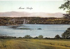 KEVIN PLATT PAINTINGS MENAI BRIDGE TOPOGRAPHICAL POSTCARD UNUSED V GD MINT
