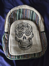 Sugar Skull Hemp Backpack