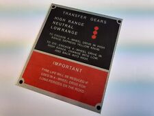Bulkhead Gearbox/Transfer Box Information Plate/Plaque Land Rover Series 2 2a 3 