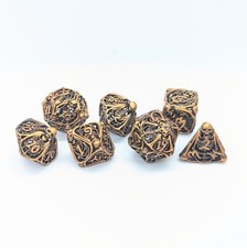 Metal Skull and bones dice set