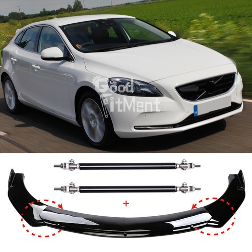 Glossy black front bumper - black,