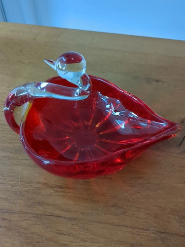 Vintage glass swan - , trinket