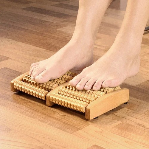 Wooden foot massager roller - wooden,