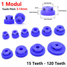 1 Mod Blue Nylon Spur Gear