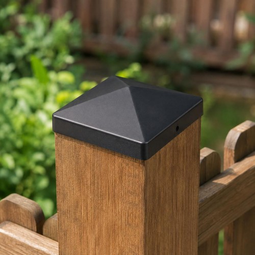 10x black fence post caps - 10x,