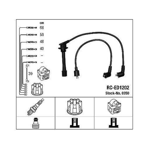 Ignition cable kit ngk - kit, 0350