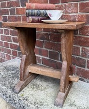 Early 20th Century Light Oak Refectory Stool / Side Table