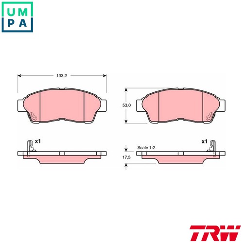 Brake pad set - pad,