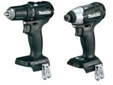 Makita Black Limited XDT18 Impact & XPH15 Combi H.Drill Kit Ch. 240v/2x3Ah Batt.