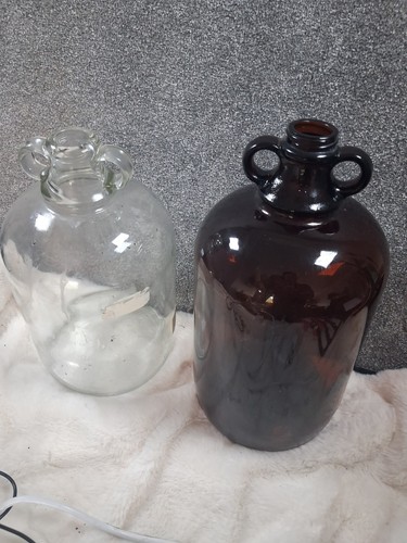 Vintage amber2x glass - glass, demijohn