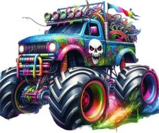 Colourful Monster Truck Wall