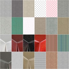 Plain Textured Tablecloth Wipe clean PVC Vinyl Oilcloth Table cover Protector