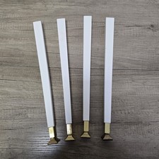 4 White Wooden Furniture Table Legs 15” Vintage Style Retro Dansette