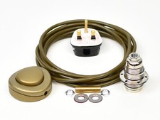 Floor Lamp Wiring Kit Brass Bulb Holder E14 SES Fit 10mm Switch Cable Plug